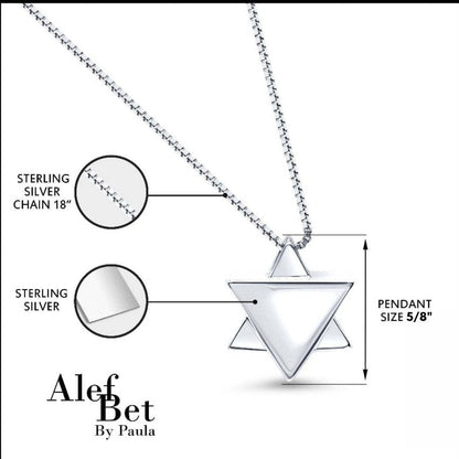 Jewish Star of David for Men in Sterling Silver