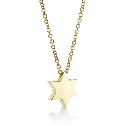 Jewish Star of David Necklace Handcrafted in 14k Gold