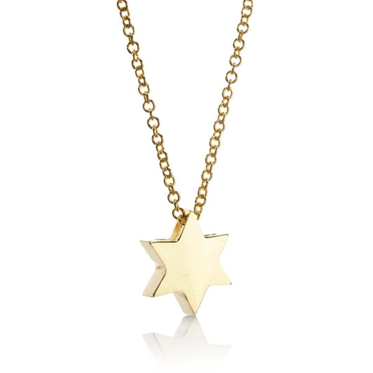 Jewish Star of David Necklace Handcrafted in 14k Gold