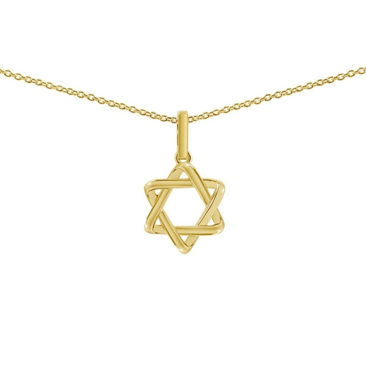 Jewish Star of David Necklace in 14k Yellow Gold, your everyday anchor of identity