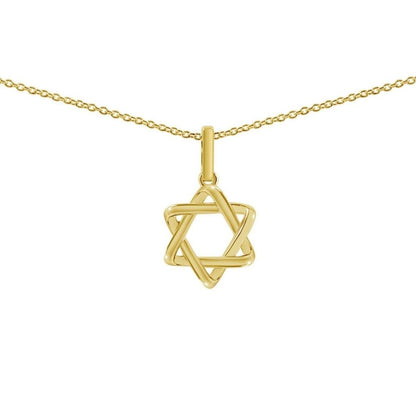 Jewish Star of David Necklace in 14k Yellow Gold, your everyday anchor of identity