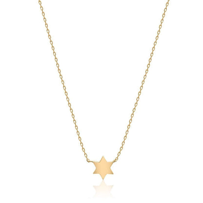 Jewish Star of David Necklace in Solid 14k Yellow Gold, a delicate symbol of faith you will cherish for generations