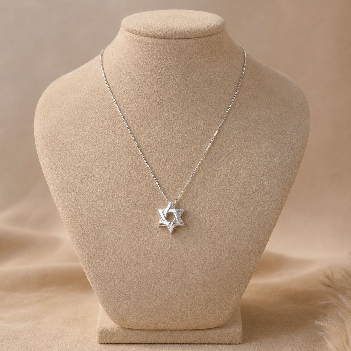 Jewish Star of David Necklace in Sterling Silver 925, a handcrafted Bar Mitzvah heirloom he will treasure always