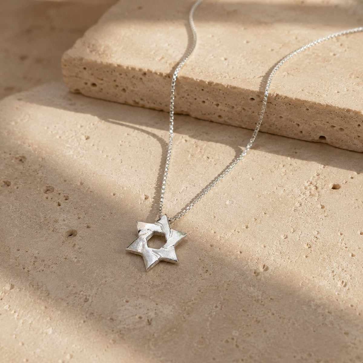 Jewish Star of David Necklace in Sterling Silver 925, a handcrafted Bar Mitzvah heirloom he will treasure always