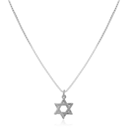 Jewish Star of David Sterling Silver 925 Necklace for Men, quiet faith worn every day