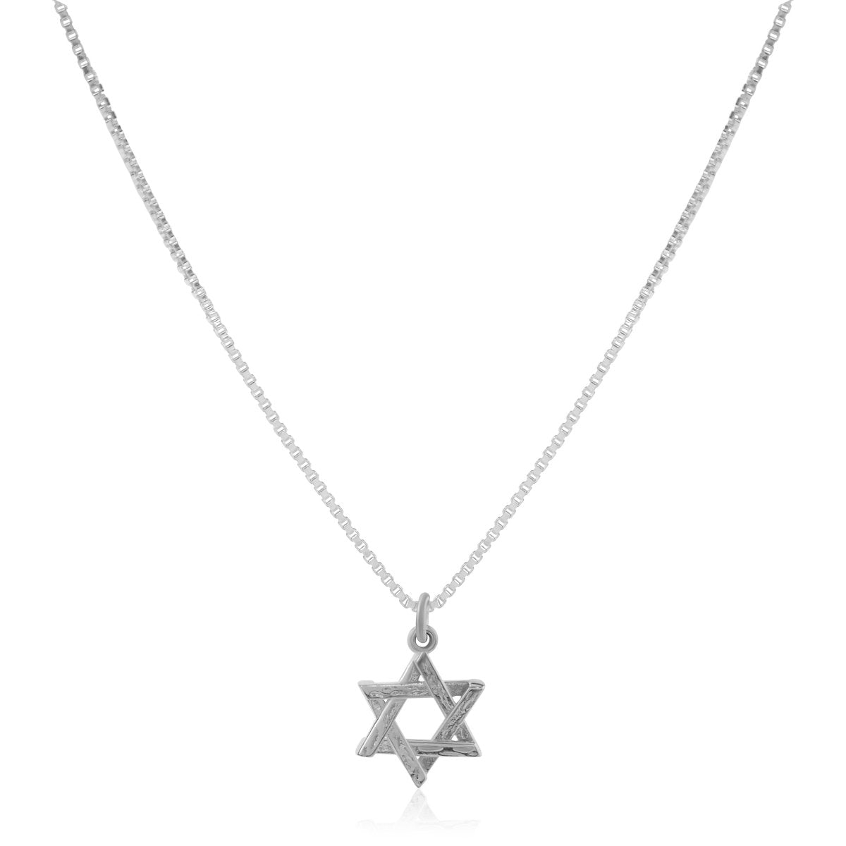 Jewish Star of David Sterling Silver 925 Necklace for Men, quiet faith worn every day