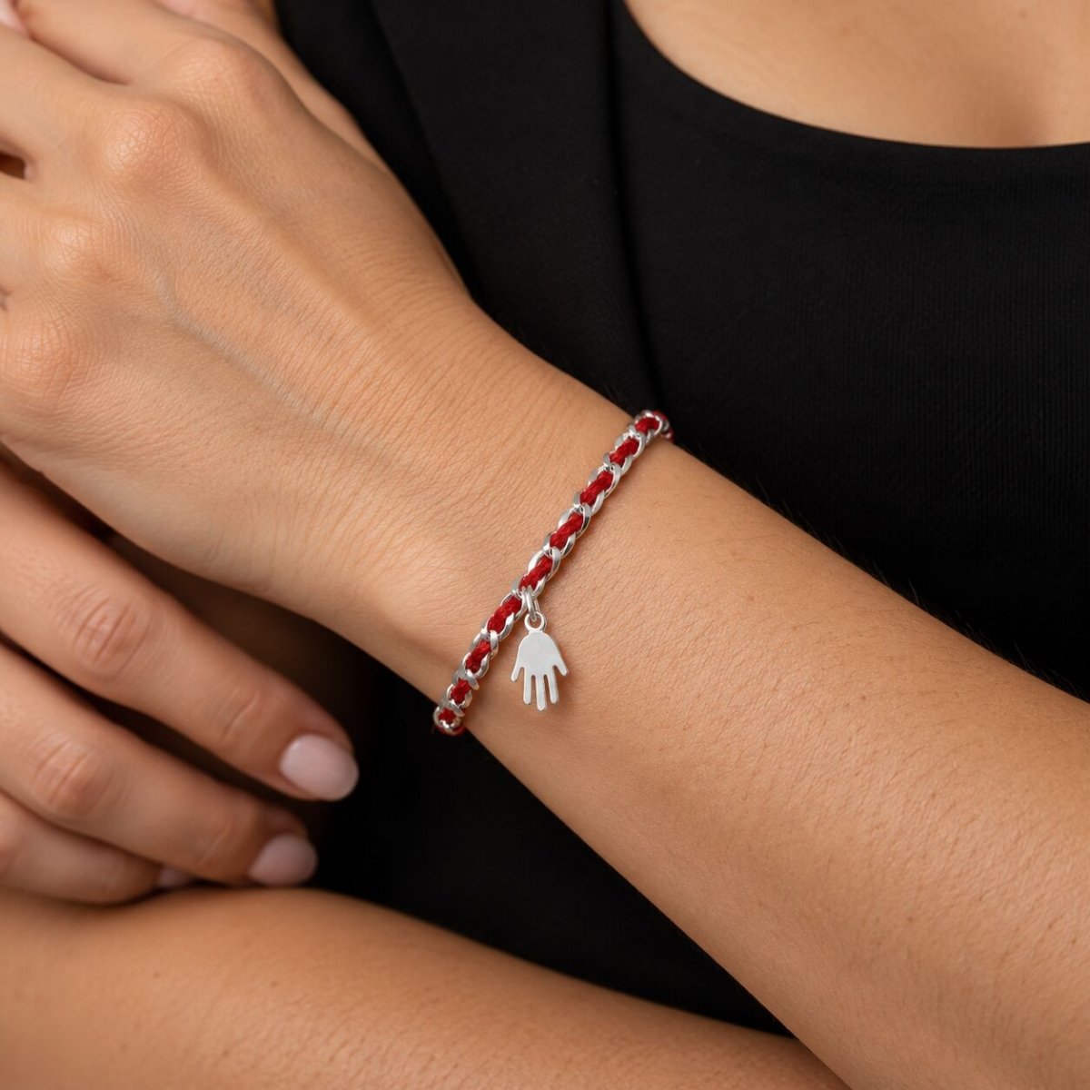 Jewish Star of David Sterling Silver 925 Red String Bracelet, handcrafted protection you wear every day