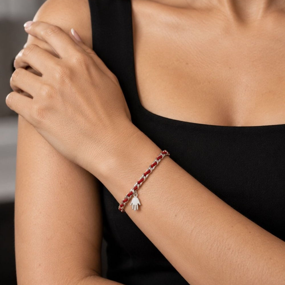 Jewish Star of David Sterling Silver 925 Red String Bracelet, handcrafted protection you wear every day