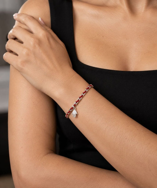 Jewish Star of David Sterling Silver 925 Red String Bracelet, handcrafted protection you wear every day