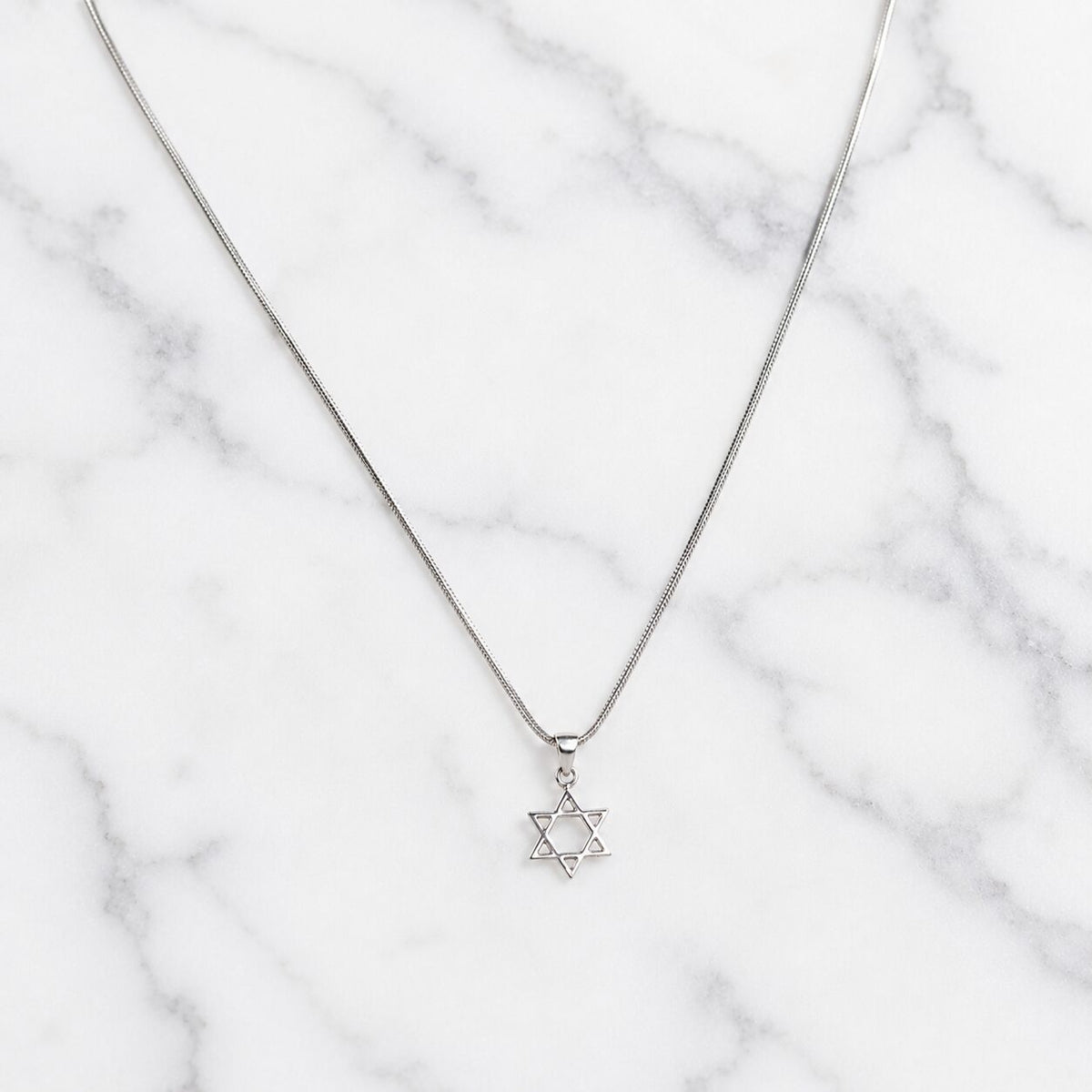 Jewish Star of David Sterling Silver 925 Snake Chain Necklace, wear your heritage every day