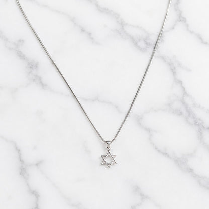 Jewish Star of David Sterling Silver 925 Snake Chain Necklace, wear your heritage every day