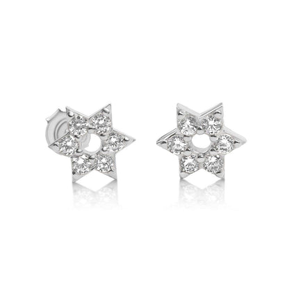 Jewish Star of David Stud Earrings in 14k Gold Plated Sterling Silver 925, timeless faith worn every day