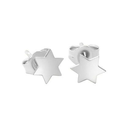 Jewish Star of David Stud Earrings in Sterling Silver 925, wear them matched or mismatched every day