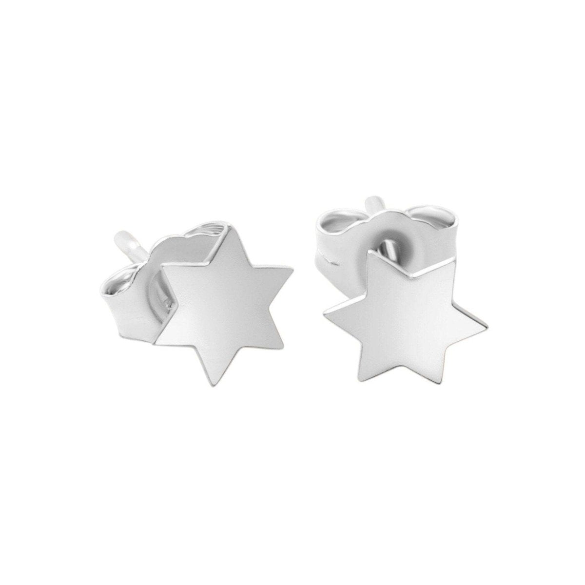 Jewish Star of David Stud Earrings in Sterling Silver 925, wear them matched or mismatched every day