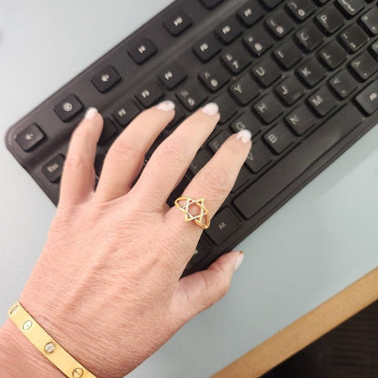 Jewish Star Ring in Solid Gold