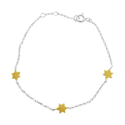 Jewish Star Silver Bracelet in Sterling Silver