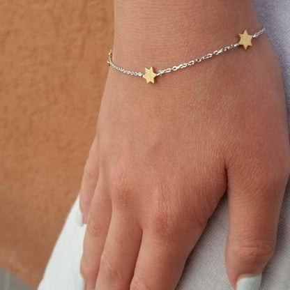 Jewish Star Silver Bracelet in Sterling Silver