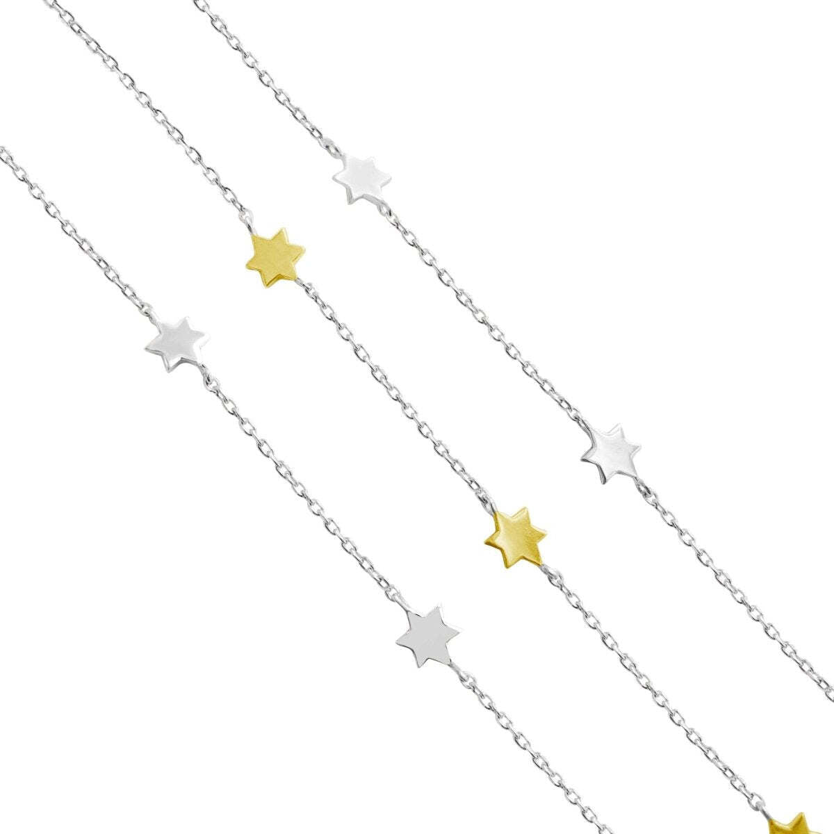 Jewish star bracelet in sterling silver with high-polish finish by Alef Bet
