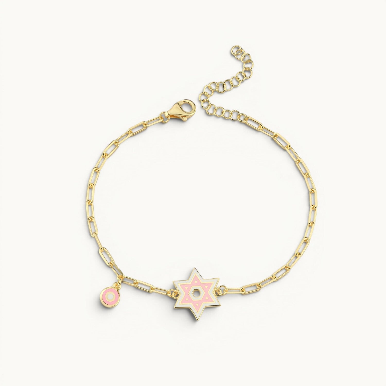 Star bracelet in yellow gold plated 925 silver with enamel detail by Alef Bet