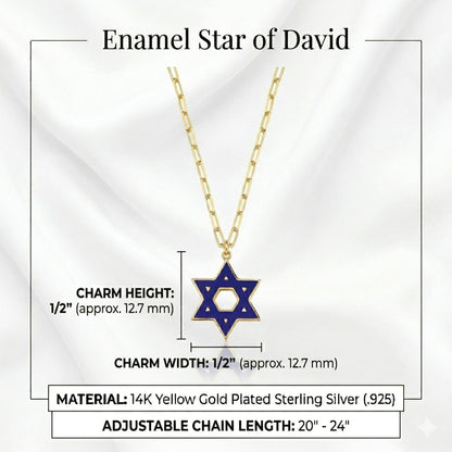 Star charm necklace yellow gold plated silver on elongated paperclip chain display