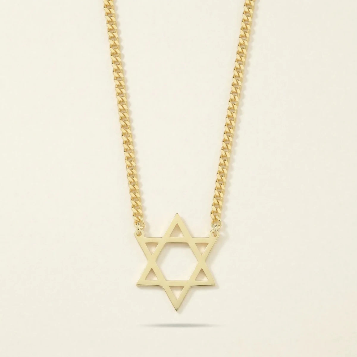 Large Star of David Necklace in Gold Plating | Bold Identity Statement on Heavy Cable Chain