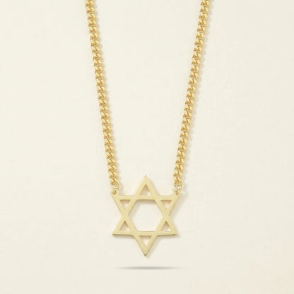 Large Star of David Necklace in Gold Plating | Bold Identity Statement on Heavy Cable Chain