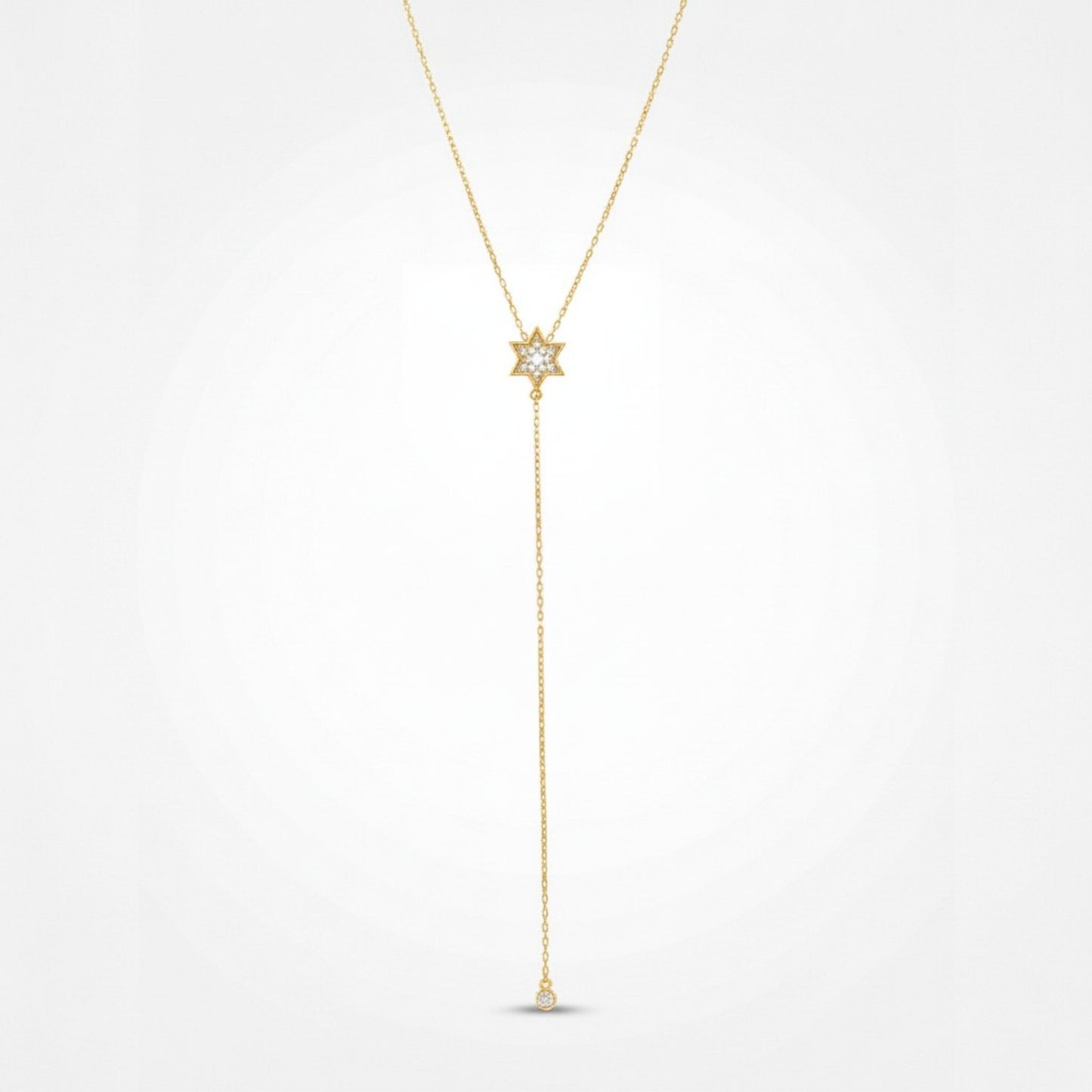 Lariat Style Necklace with Jewish Star