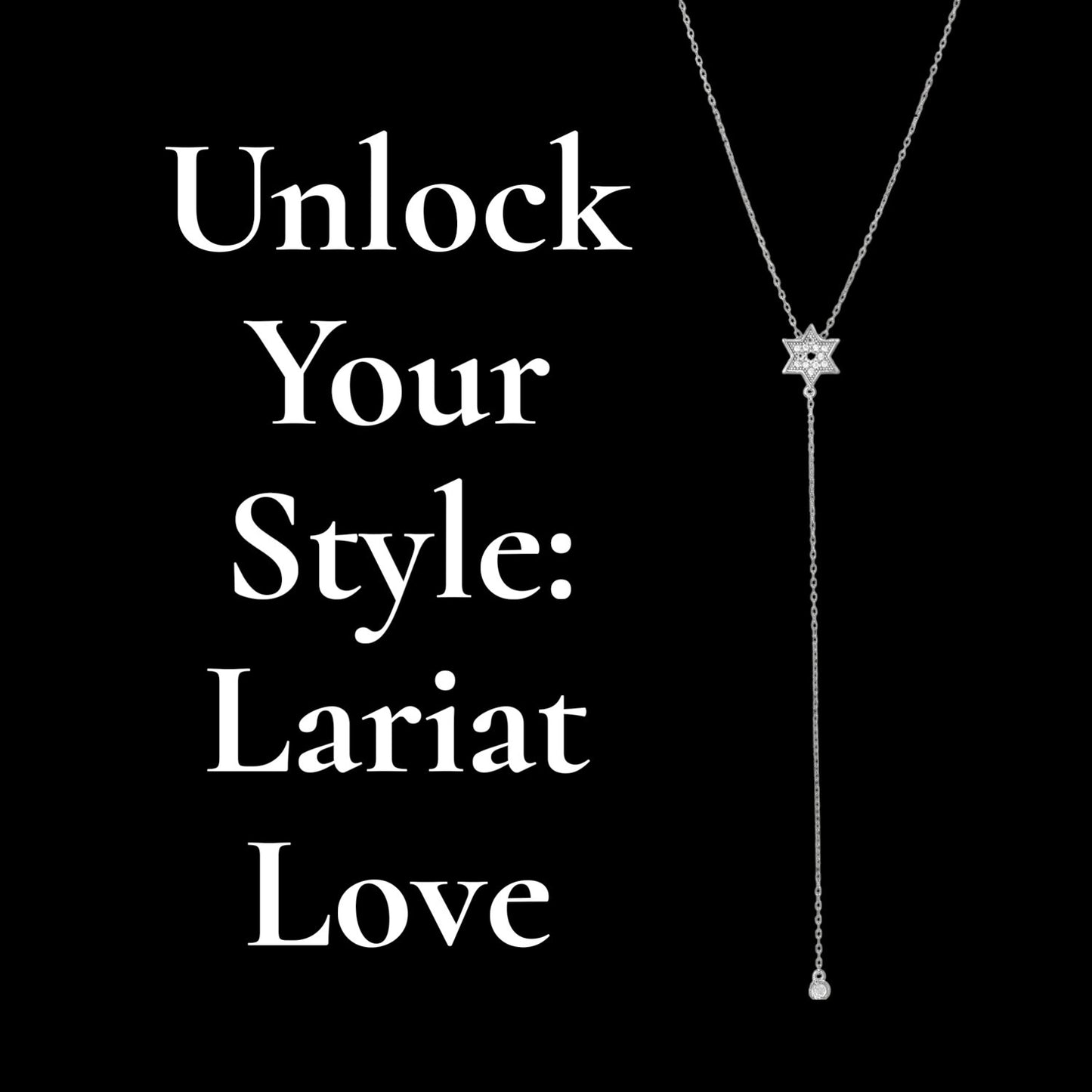 Lariat Style Necklace with Jewish Star