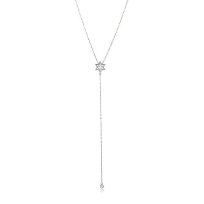 Lariat Style Necklace with Jewish Star