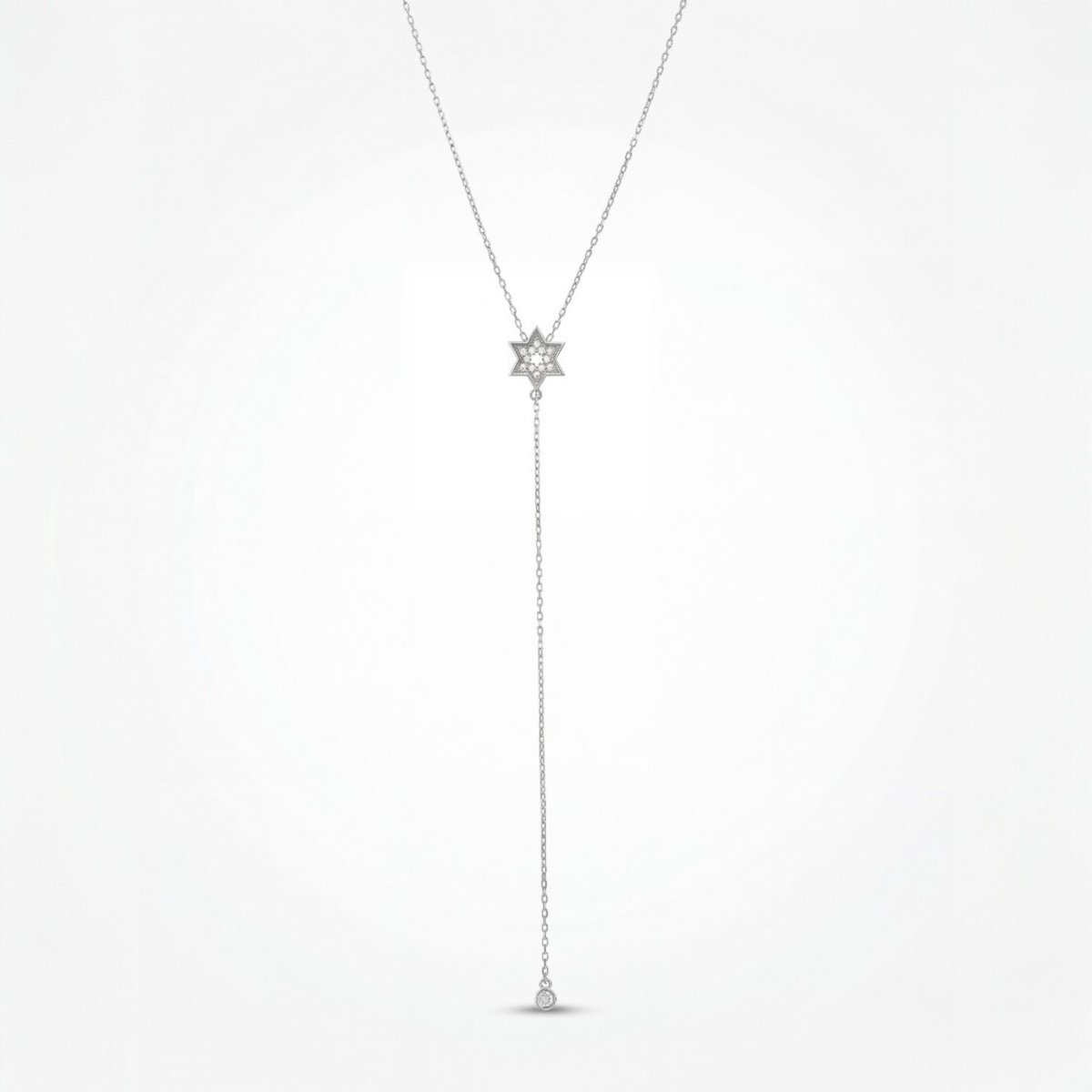 Lariat Style Necklace with Jewish Star