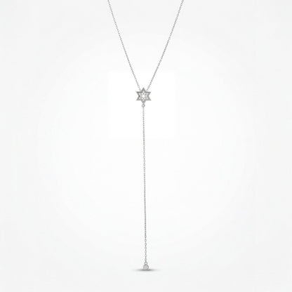 Lariat Style Necklace with Jewish Star