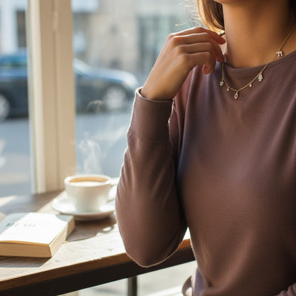 Layers of Luck Gold Charm Necklace: Hamsa, Star & Chai