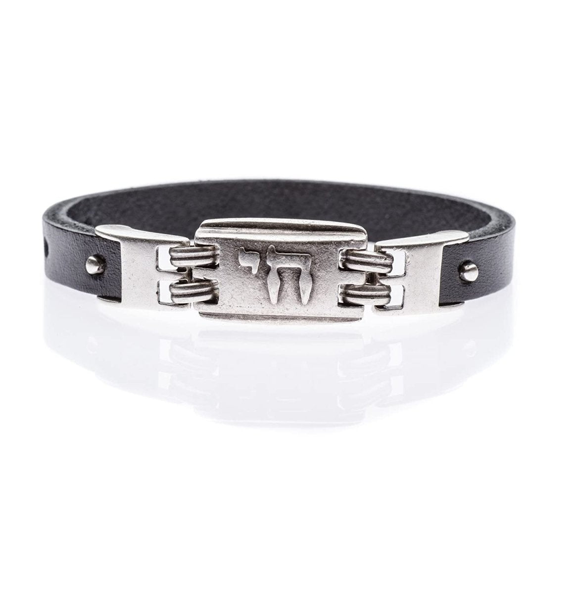 Chai Hebrew Bracelet in Leather