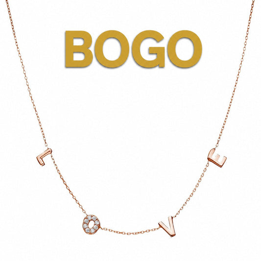 Love Letter Necklace with a Sparkling O for Women