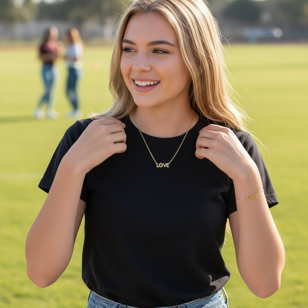 LOVE Star of David Necklace | 14K Gold Plate Rolo Chain