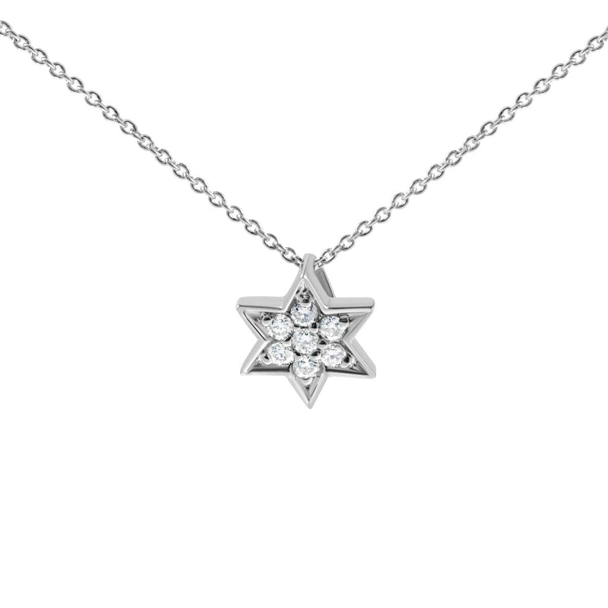 Lovely Jewish Star Necklace with Diamonds