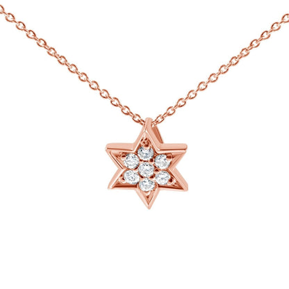 Lovely Jewish Star Necklace with Diamonds