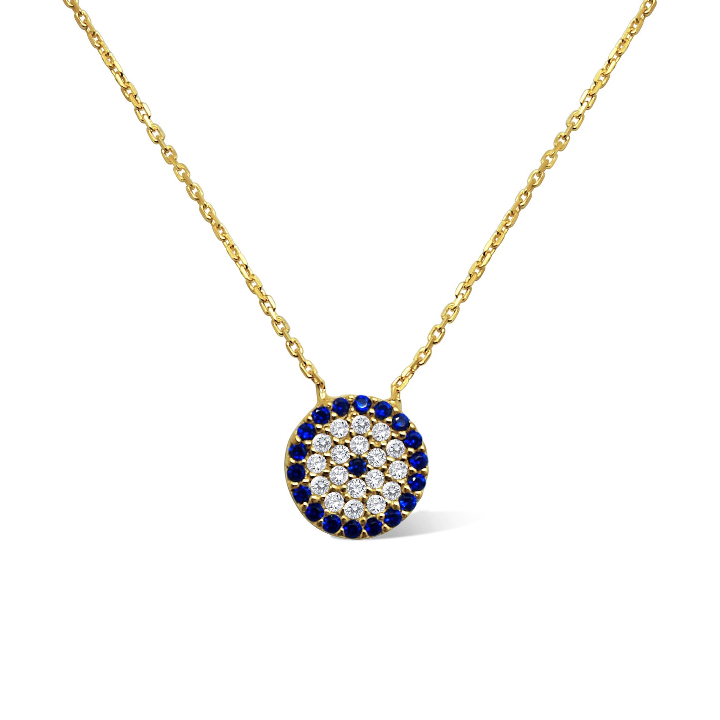 A stunning lucky evil eye necklace for women, featuring sterling silver or 14k gold plate, designed to offer protection and style.