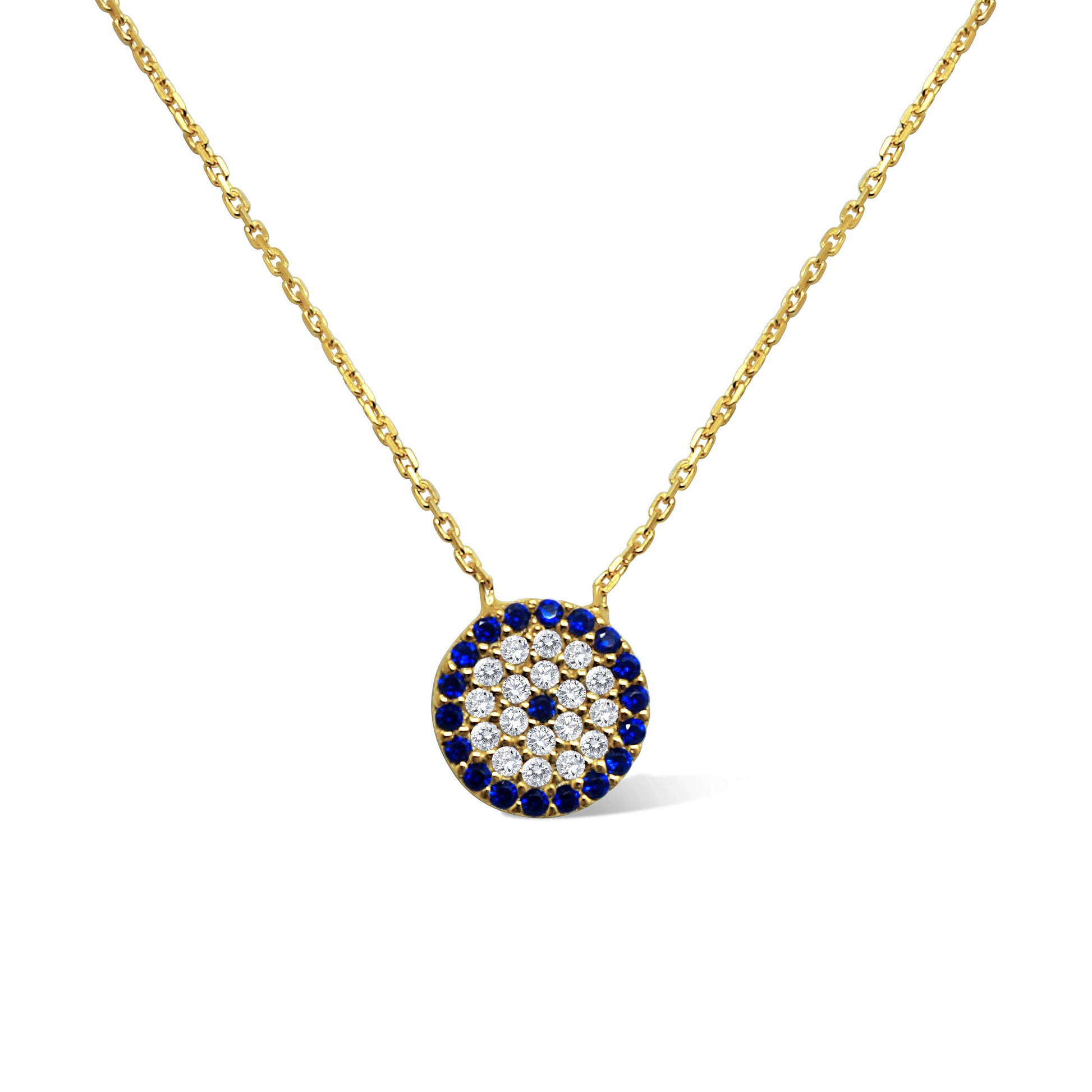 A stunning lucky evil eye necklace for women, featuring sterling silver or 14k gold plate, designed to offer protection and style.