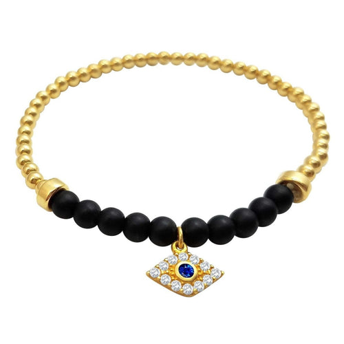 Lucky Stylish Mal de Ojo Eye Bracelet with Gemstone Beads