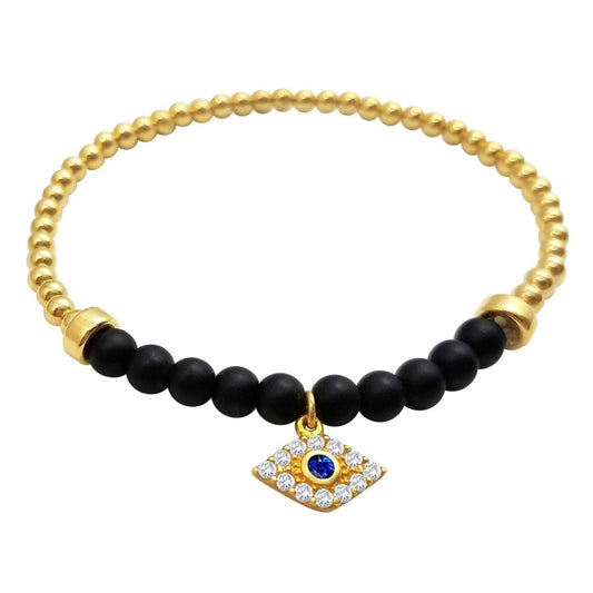 Lucky Stylish Mal de Ojo Eye Bracelet with Gemstone Beads