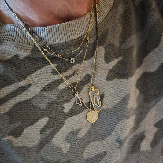 Map of Israel | Black and Gold Two - Tone Unisex Design