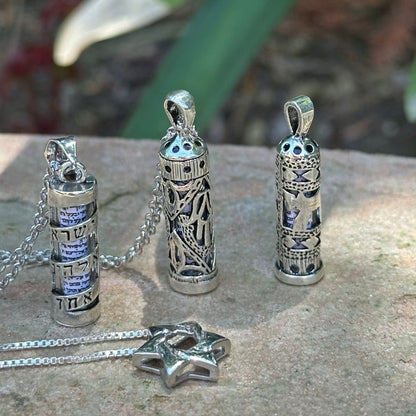 3 mezuzah designs necklace