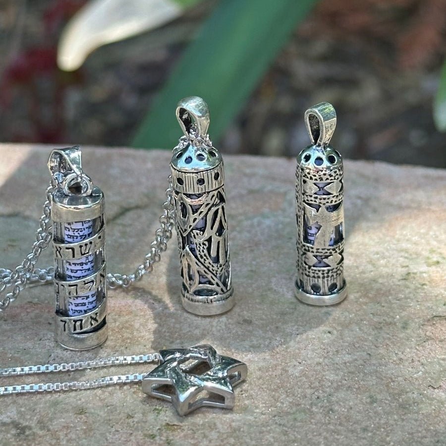 Mezuzah with Chai Necklace
