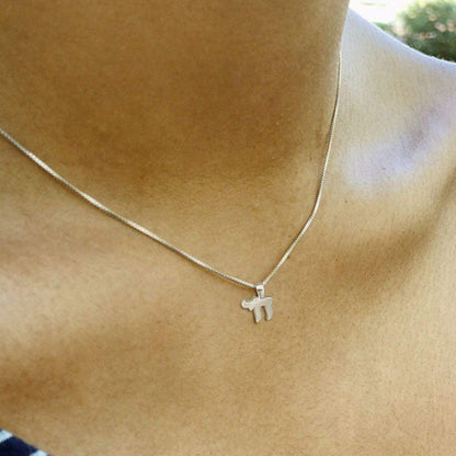 Tiny Chai Necklace 14k Gold Plated Sterling Silver 925 Hebrew Symbol Of Life Mini Pendant