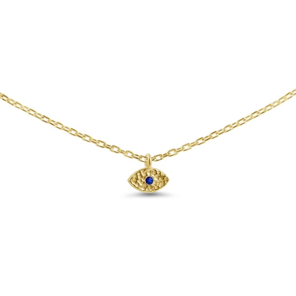 Mini Evil Eye Necklace in Gold Plate