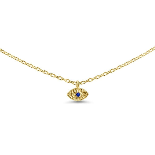 Mini Evil Eye Necklace in Gold Plate