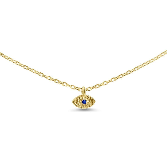 Mini Evil Eye Necklace in Gold Plate