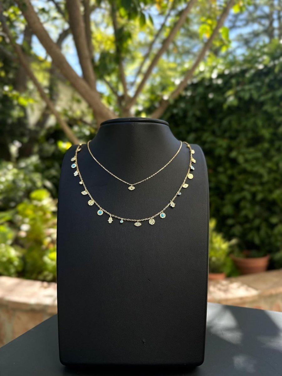 Mini Evil Eye Necklace in Gold Plate