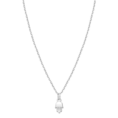 Mini Hamsa Lucky Silver Necklace for Girls and Women